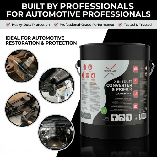 Miniatura 6 de Convertidor de óxido 2 en 1 e imprimación de metal, pintura inhibidora de óxido negra para metal, reformador de óxido automotriz, a base de agua