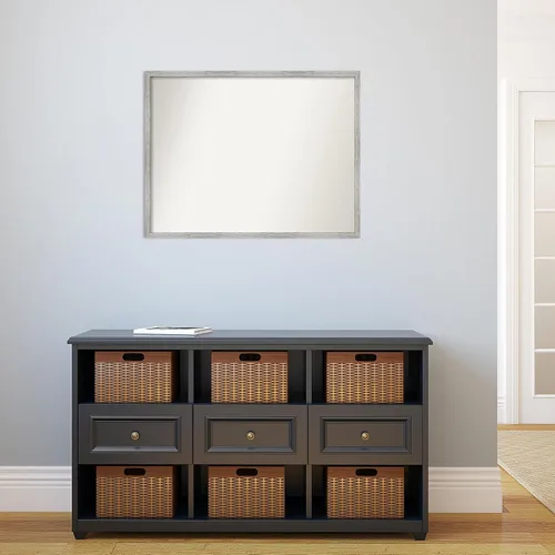 Miniatura 604 de Amanti Art Espejo de baño blanco para sobre el fregadero, 32 x 45 pulgadas, espejo de tocador rectangular blanco esbelto, marco de madera moderno