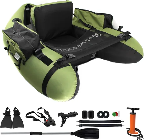 Miniatura 9 de Tubo de flotador de pesca con correas ajustables para mochila, bolsillos de almacenamiento, regla de pescado, barco de pesca con mosca con bomba