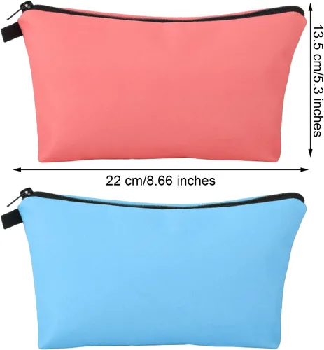 Miniatura 6 de Chuangdi Bolsa de maquillaje de 6 piezas, bolsa de aseo impermeable, bolsa de cosméticos con cremallera, bolsa de embalaje de viaje de 8.7 x 5.3