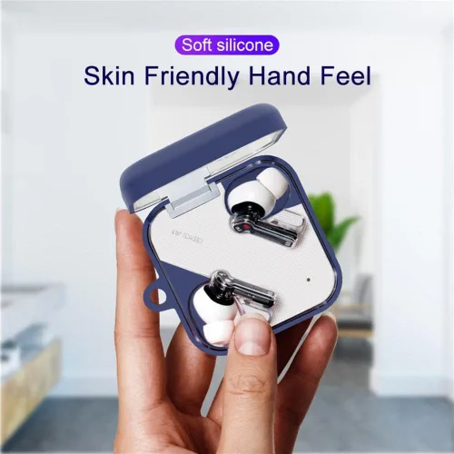 Miniatura 7 de DAYJOY - Juego de 2 fundas protectoras de silicona de goma suave compatible con auriculares TWS, funda protectora con llavero para nada de oreja (1)