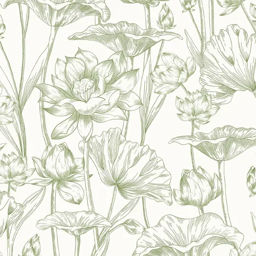 Miniatura 9 de Vinjiasin Papel tapiz autoadhesivo para despegar y pegar, papel de contacto floral azul moderno, papel de pared de loto para baño, dormitorio