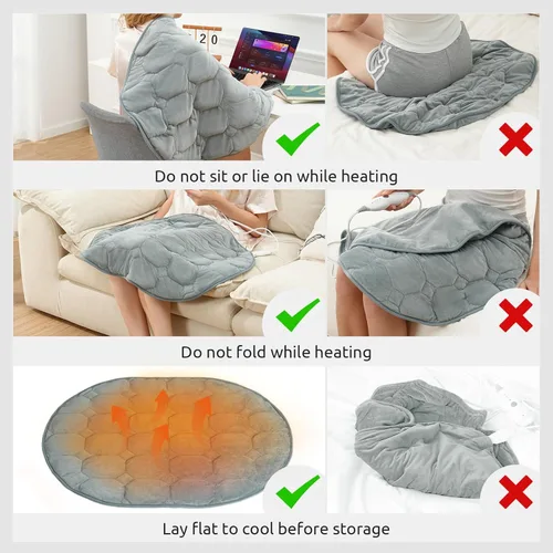 Miniatura 6 de Drewin Almohadilla térmica con peso para relajación y calma, manta eléctrica de terciopelo suave de 7 libras para cuello, hombros y espalda, manta