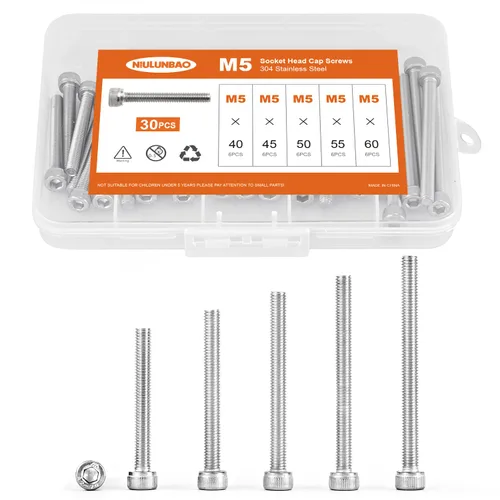 Miniatura 16 de Tornillos de cabeza hexagonal M3 x 0.157 in, 0.236 in, 0.315 in, 0.394 in, 0.472 in, acero inoxidable 304, máquina métrica totalmente roscada