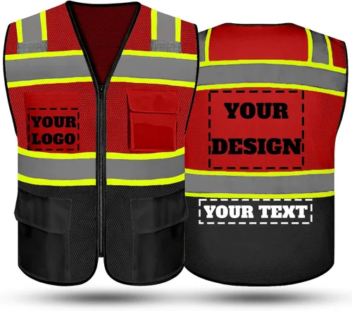 Miniatura 30 de Chaleco de seguridad reflectante de alta visibilidad con 5 bolsillos y cremallera clase 2 para adultos, unisex, ropa de trabajo de seguridad