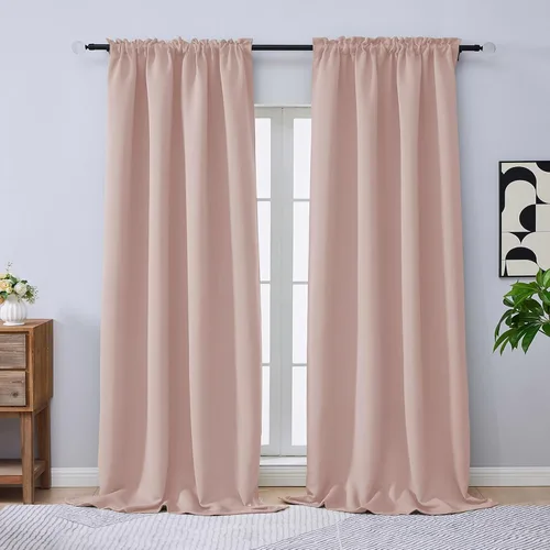 Miniatura 14 de OVZME Cortinas opacas turquesa para tratamiento de ventanas pequeñas, cortinas cortas con bloqueo de luz para ventana de cocina sobre el fregadero