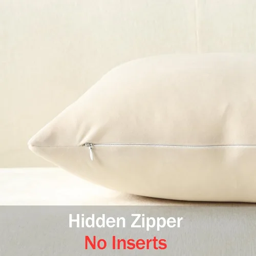 Miniatura 3 de Dezene - 2 fundas decorativas de terciopelo para almohada Hielo de vainilla
