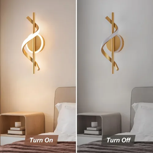 Miniatura 6 de EIDISUNY Apliques LED de pared para interiores, luces LED de montaje en pared de 12 W, lámpara de pared moderna en espiral, lámpara de pared de 3000