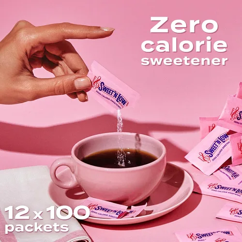 Miniatura 3 de Sweet'N Low Paquetes de edulcorantes cero calorías, caja de 100 unidades, paquete de 12, Kosher y sin gluten, bajo índice glucémico, paquetes