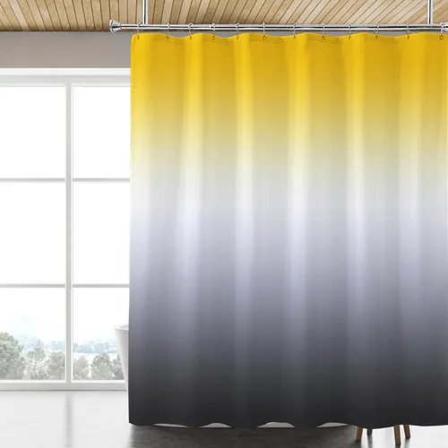 Miniatura 15 de LLSCL Cortina de ducha de tela azul con contrapeso inferior, calidad de hotel impermeable, 72 x 72 pulgadas, lavable a máquina Azul marino