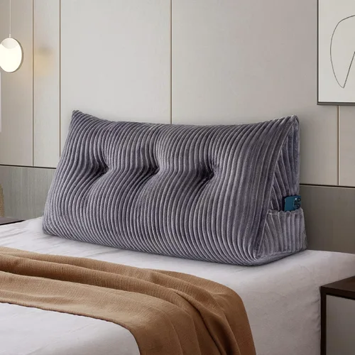 Almohada Grande para Cabecero Almohada de Cuña para Cabecero Almohada de Descanso para Cama Almohada de Lectura Refuerzo Almohada Triangular para