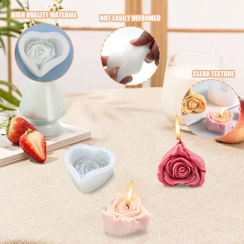 Miniatura 4 de Moldes de vela en forma de cubo, moldes de velas 3D para hacer velas, molde de vela de silicona de panal para adornos de jabón caseros, velas