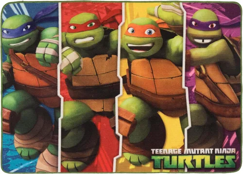 Gertmenian Alfombra de Área de las Tortugas Ninja Mutantes Adolescentes - 3x5 Pequeña, Antideslizante, Ideal para Niños en Dormitorio, Sala de