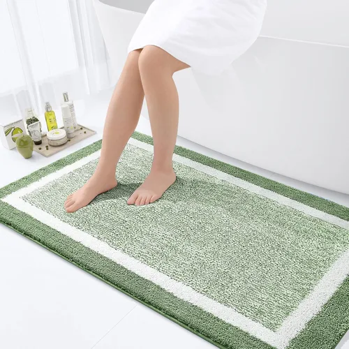 Miniatura 38 de OLANLY Alfombras de baño 24x16, tapete de baño de microfibra extra suave y absorbente, antideslizante, lavable a máquina, alfombra de baño esponjosa