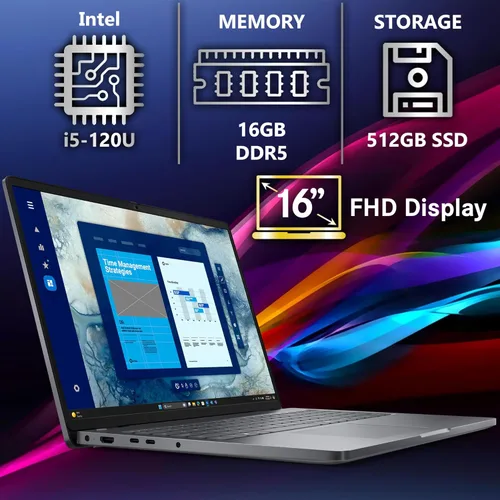 Miniatura 3 de Dell Pro 16 (Latitude 3550 de próxima generación) 16 pulgadas FHD+ Display Business Laptop, Intel 10 Core i5-120U, 16 GB DDR5 RAM, 512 GB SSD, WiFi