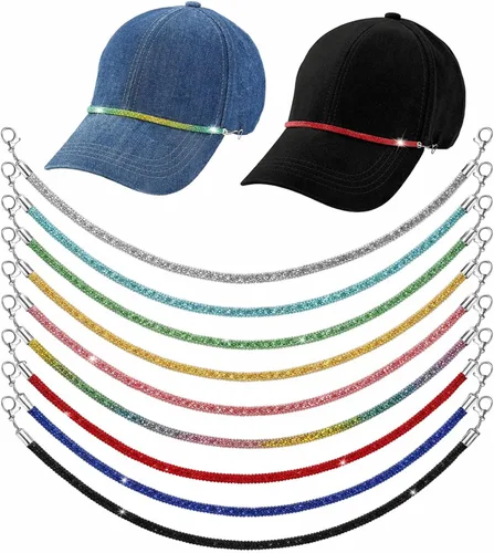 Miniatura 13 de Geyoga 9 unidades de cadenas para sombrero de camionero, dijes de sombrero de camionero para mujeres y hombres, decoración de billetes, cadena