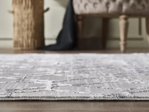 Miniatura 7 de Abani Nova Collection - Alfombra de 4 x 6 pies, diseño geométrico geométrico de color gris envejecido, alfombra decorativa ecléctica moderna