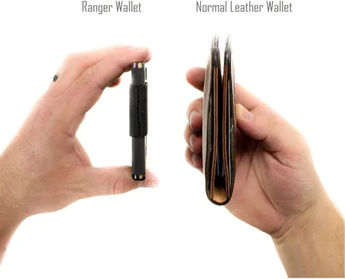 Miniatura 6 de Rugged Material Cartera minimalista - Tarjetero de bolsillo frontal con bloqueo RFID - Cartera delgada táctica de metal para hombre