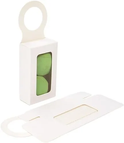Miniatura 2 de ClearBags Caja de botella de vino de papel blanco con ventana, tamaño: 2 1/4 "x 1 1/8" x 3 7/8", cajas de regalo plegables colgantes, sostiene