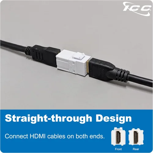 Miniatura 5 de ICC Acoplador modular HDMI en estilo HD, negro, individual