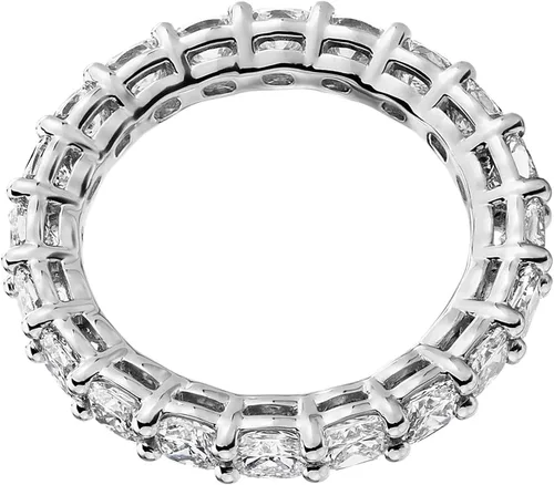 Miniatura 3 de PAVOI 14K Gold Plated Eternity Ring for Women - Square-Cut Cubic Zirconia Rings - Stackable Love Wedding Band