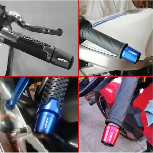 Miniatura 3 de Manillar de motocicleta para manubrio de peso final Puños tapa anti vibración Silder Plug para Suzuki Gixxer 150sf 250sf 155 accesorios (color negro)