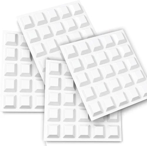 Miniatura 13 de Pies de goma negras (paquete de 53) almohadillas autoadhesivas – Parachoques cuadrados altos adhesivos para electrónica, altavoces, laptop, Negro