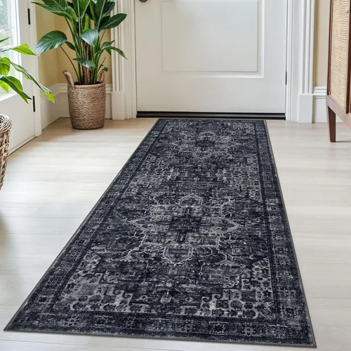 Miniatura 55 de SIILOOM Alfombra lavable de 2 x 3 pies, alfombra suave color taupe ceniza para entrada, tapete antideslizante para puerta de interior, tapete