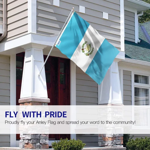 Miniatura 2 de Anley Fly Breeze - Bandera de Guatemala de 3 x 5 pies, color vivo y a prueba de decoloración, cabecera de lona y doble costura, banderas