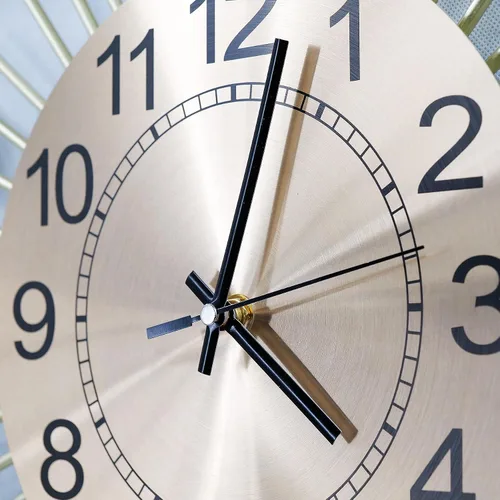 Miniatura 3 de Reloj de pared grande de 30 pulgadas de metal decorativo de mediados de siglo, reloj moderno y silencioso sin tictac, decoración moderna hecha a