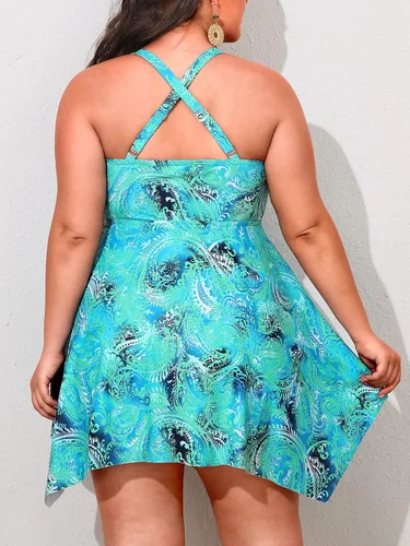 Miniatura 5 de NIeyook Traje de baño de talla grande para mujer, con control de abdomen, tankini de 2 piezas con pantalones cortos