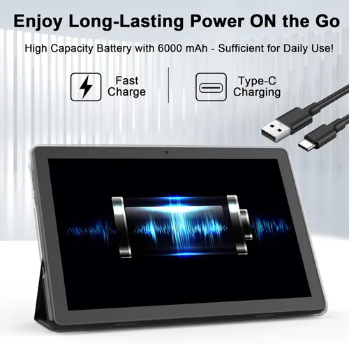 Miniatura 7 de ATOZEE Tableta Android de 10 Pulgadas con Estuche Protector para Tabletas y Lápiz Táctil Android 15 Tablets 5G WiFi-6 Pantalla IPS Full HD de 1280 *