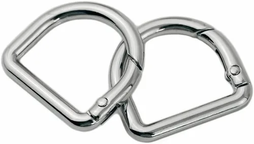 Miniatura 6 de TANJUN 2 unids D hebilla semicírculo resorte broche broche gatillo resorte llavero hebilla para bolsos monederos llavero Oro