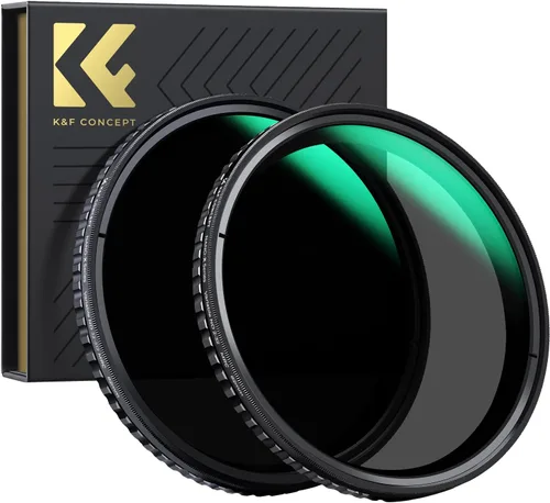 K&F CONCEPT Kit de filtros de lente ND variable de 2.047 in, 1-5 paradas y 5-9 paradas (paquete de 2) filtros de lente de densidad neutra ajustables
