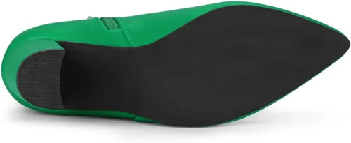 Miniatura 6 de Allegra K Botines de tacón alto grueso con punta puntiaguda para mujer