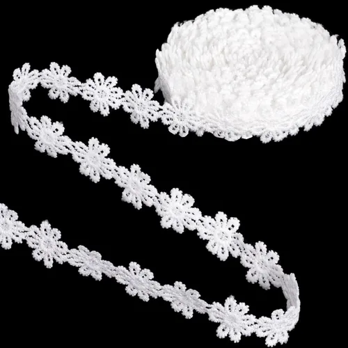 Miniatura 11 de 5.47 yardas, cinta de coser de encaje floral, adornos decorativos suaves para envolver ramos, lazos de bricolaje, clip para el cabello, decoración