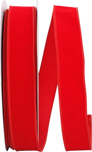 Miniatura 21 de Cinta Reliant Ribbon 92270W-957-40K Value Velvet con borde de alambre, 2-1/2 pulgadas x 50 yardas, escarlata/oro