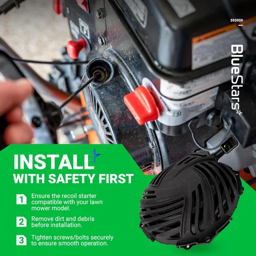 Miniatura 7 de BlueStars 591139 593959 Arrancador de retroceso para Troy Bilt TB110 TB200 140CC 150CC Cortacésped BS 08P502 093J02 09P602 09P702 450E 500E 550E