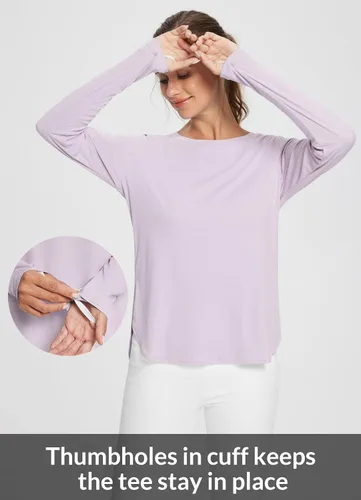 Miniatura 28 de BALEAF - Camisetas de sol de manga larga para mujer, con FPU 50+, para senderismo, ligeras, de secado rápido, protección contra rayos ultravioleta