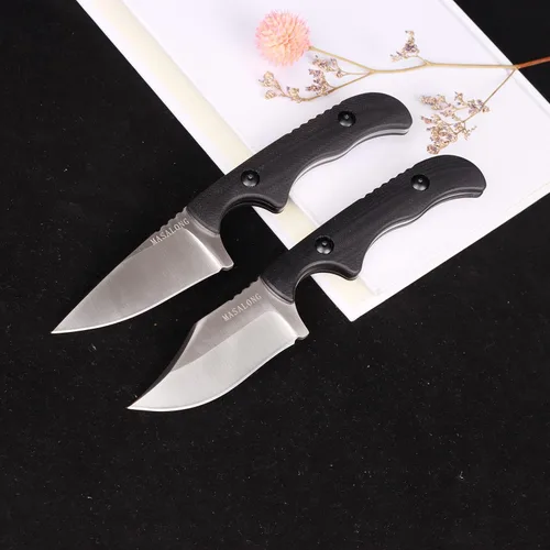 Miniatura 5 de MASALONG kni232 EDC 9Cr14MOV Cuchillo de acero inoxidable duro Cuchillos de hoja fija para acampar (cuchillo de carnicero B)
