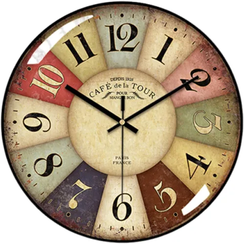 Miniatura 8 de Relojes de pared decorativos que funcionan con pilas, reloj de pared retro con esfera de cristal, esfera de 12 pulgadas con números romanos