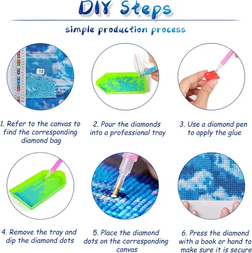 Miniatura 7 de Kit de pintura de diamantes para adultos con gemas de taladro completo redondo para decoración de pared del hogar, regalos de 12 x 16 pulgadas