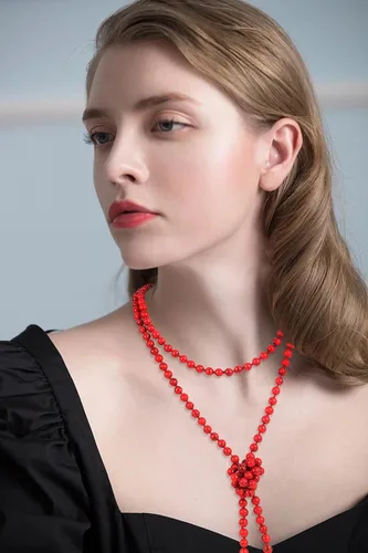 Miniatura 2 de Firstmeet - Collar con nudo de cuerda, de cuentas de cristal, largo, para mujer.