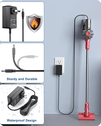 Miniatura 4 de Para PRETTYGARDEN CARE - Cargador inalámbrico para aspiradora compatible con SPRETTYCARE W100 W200 W300 W400 20KPa 22.2V 180W cable de alimentación