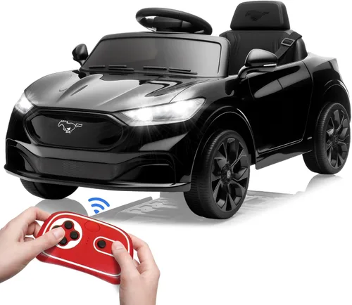 Bobike - Auto eléctrico para niños, coche eléctrico de 12V para niños pequeños con control remoto, juguetes para pasear para niños con luces LED,