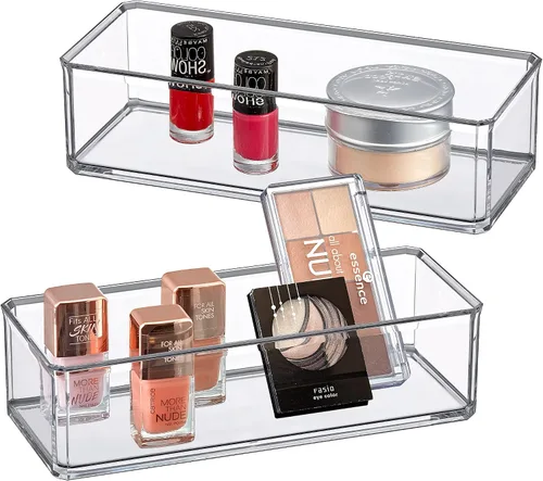 Miniatura 8 de Amazing Abby - Glamour - Organizador de maquillaje acrílico con 1 compartimento, soporte de lápiz labial de plástico transparente, solución perfecta