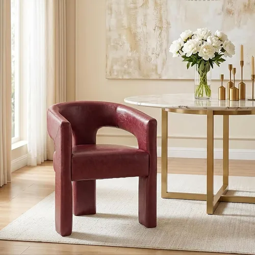 Miniatura 10 de Modernas sillas de comedor, silla de sherpa tapizada de terciopelo con respaldo, silla de tocador Boucle ensamblada cómoda para cocina, comedor