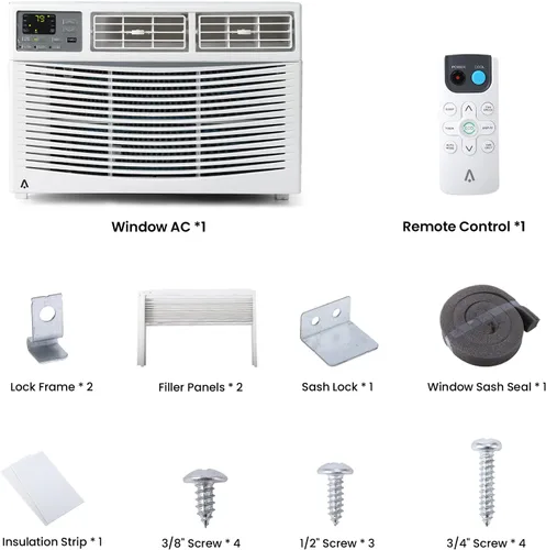 Miniatura 6 de Litake Aire acondicionado inteligente de ventana de 8,000 BTU, enfría hasta 350 pies cuadrados con control remoto y WiFi, ahorro de energía