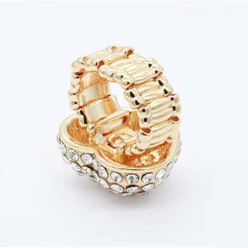 Miniatura 2 de Lavencious Anillos elásticos de diamantes de imitación en forma de corazón para mujer, talla 7-9