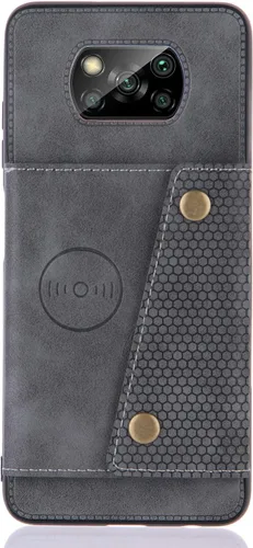 Miniatura 8 de Funda con tarjetero para Xiaomi Poco X3/X3 NFC/X3 Pro, parte trasera con piel sintética plegable doble hebilla multifunción bolsa para tarjetas